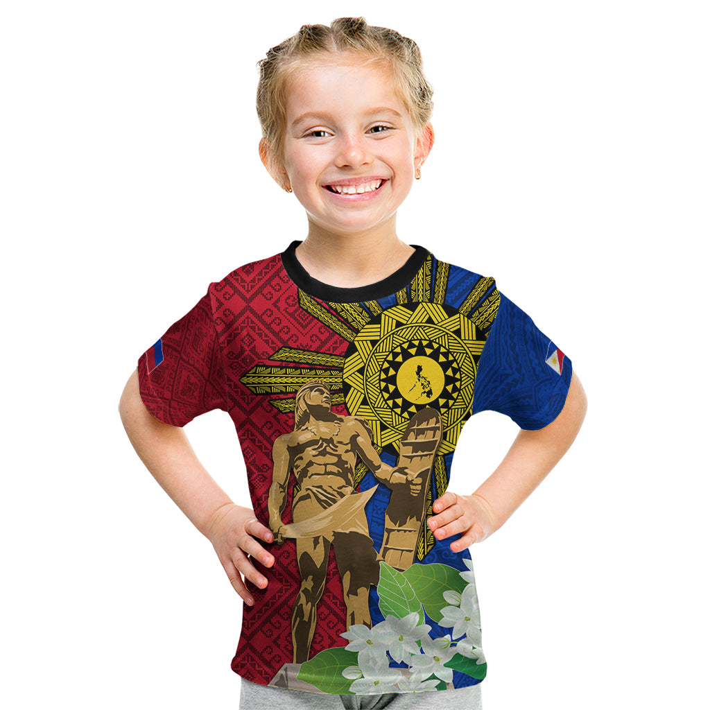 Philippines Lapu Lapu King Jasmine Flowers Kid T Shirt Filipino Sun Tattoo - Wonder Print Shop