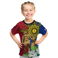Philippines Lapu Lapu King Jasmine Flowers Kid T Shirt Filipino Sun Tattoo - Wonder Print Shop