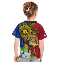Philippines Lapu Lapu King Jasmine Flowers Kid T Shirt Filipino Sun Tattoo - Wonder Print Shop