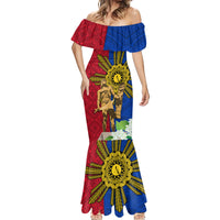 Philippines Lapu Lapu King Jasmine Flowers Mermaid Dress Filipino Sun Tattoo - Wonder Print Shop