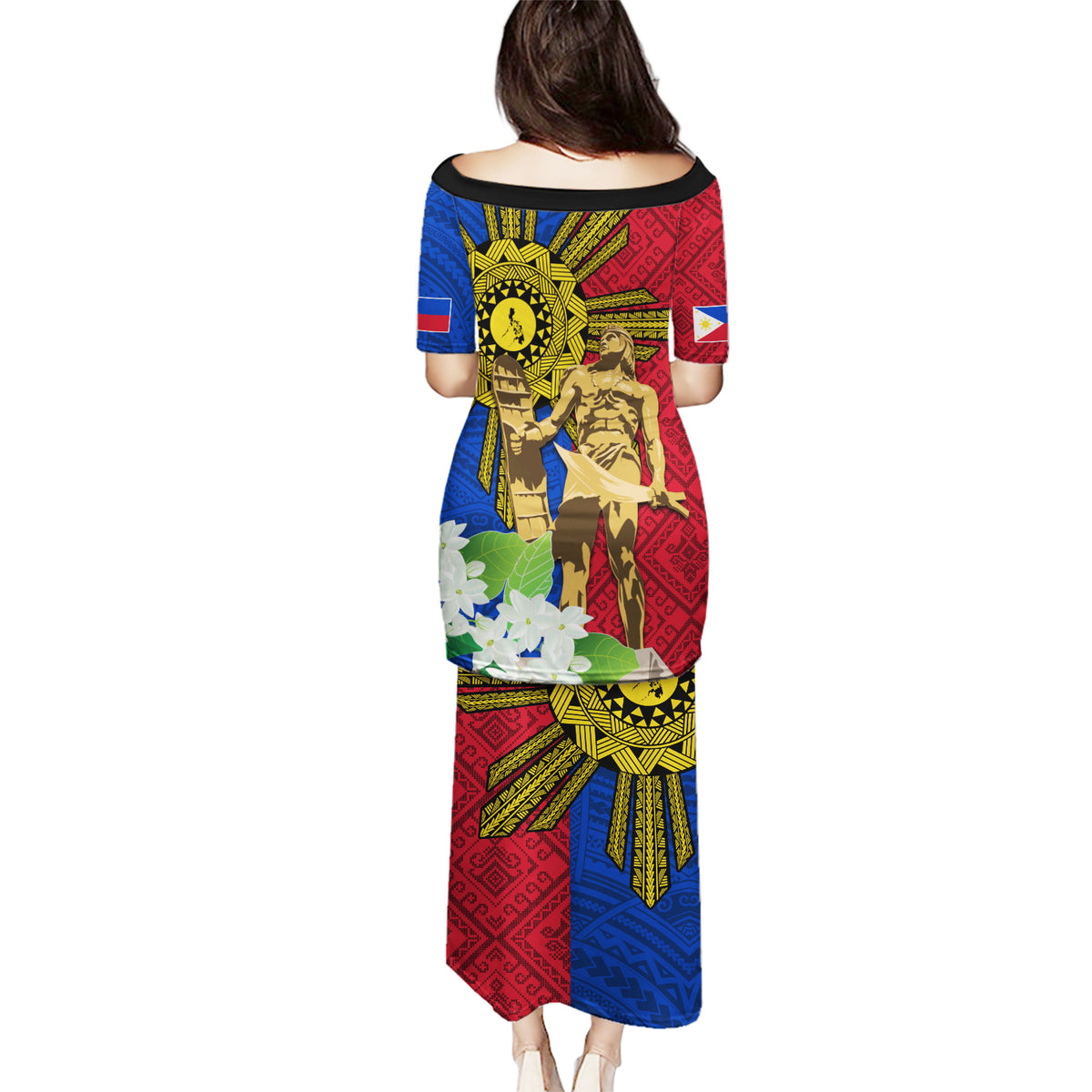 Philippines Lapu Lapu King Jasmine Flowers Puletasi Filipino Sun Tattoo - Wonder Print Shop