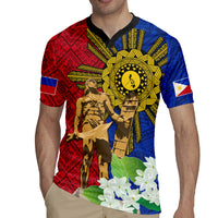 Philippines Lapu Lapu King Jasmine Flowers Rugby Jersey Filipino Sun Tattoo - Wonder Print Shop