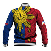 Philippines Sun Batok Tattoo Baseball Jacket Polynesian and Yakan Pattern - Wonder Print Shop