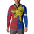 Philippines Sun Batok Tattoo Button Sweatshirt Polynesian and Yakan Pattern - Wonder Print Shop