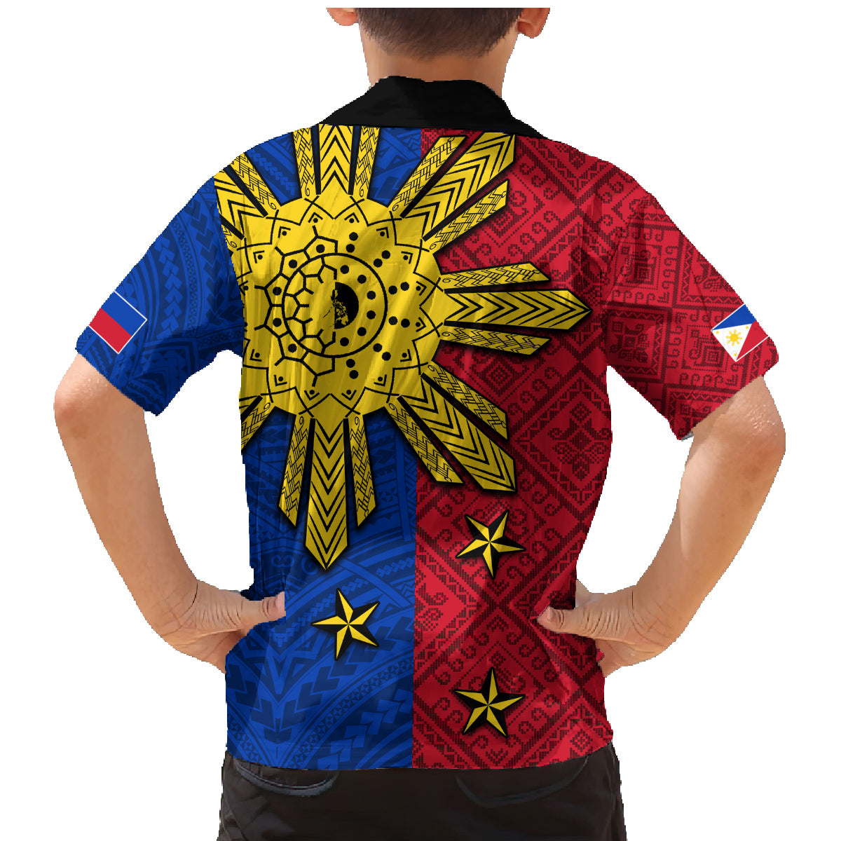 Philippines Sun Batok Tattoo Family Matching Mermaid Dress and Hawaiian Shirt Polynesian and Yakan Pattern - Wonder Print Shop