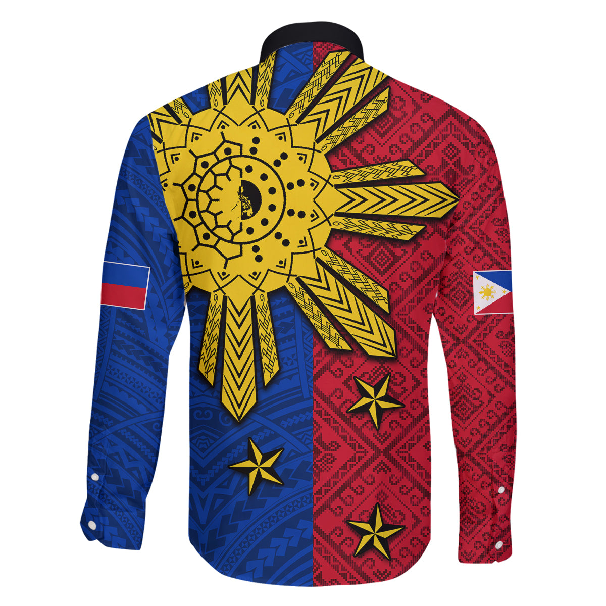 Philippines Sun Batok Tattoo Family Matching Mermaid Dress and Hawaiian Shirt Polynesian and Yakan Pattern - Wonder Print Shop