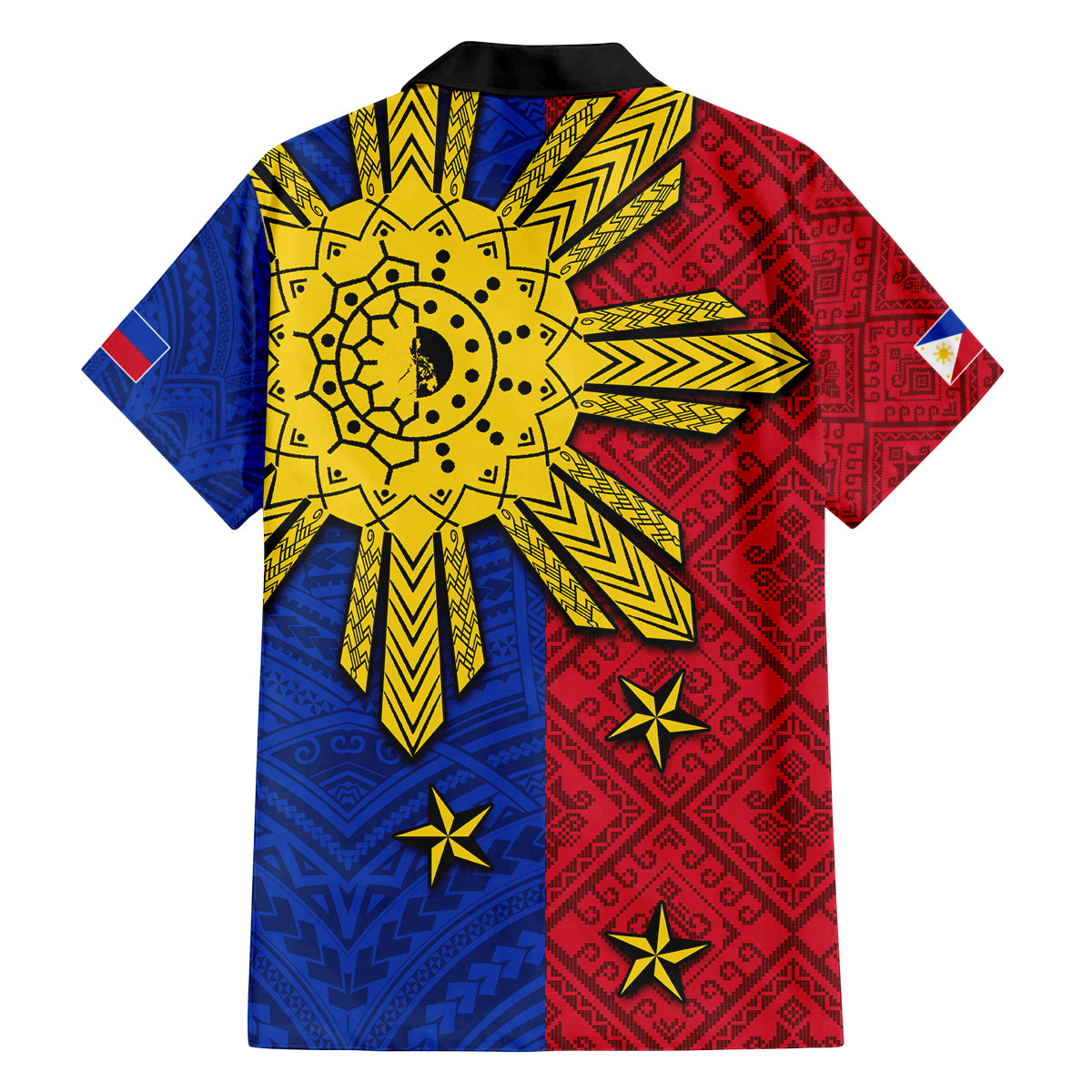 Philippines Sun Batok Tattoo Family Matching Tank Maxi Dress and Hawaiian Shirt Polynesian and Yakan Pattern - Wonder Print Shop