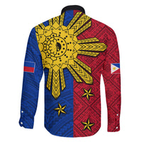 Philippines Sun Batok Tattoo Family Matching Tank Maxi Dress and Hawaiian Shirt Polynesian and Yakan Pattern - Wonder Print Shop