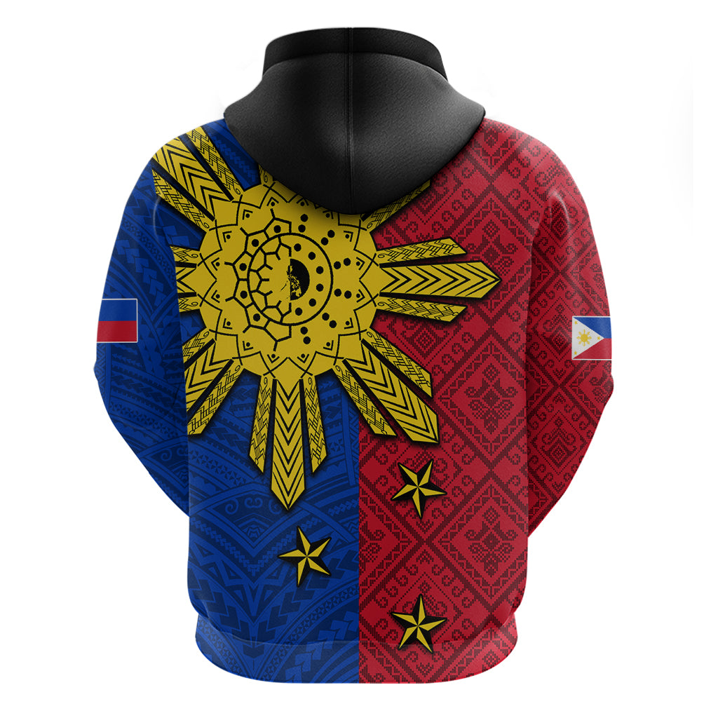 Philippines Sun Batok Tattoo Hoodie Polynesian and Yakan Pattern - Wonder Print Shop