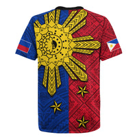 Philippines Sun Batok Tattoo Rugby Jersey Polynesian and Yakan Pattern - Wonder Print Shop