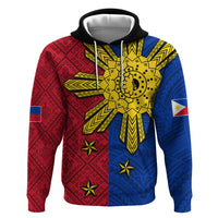 Philippines Sun Batok Tattoo Zip Hoodie Polynesian and Yakan Pattern - Wonder Print Shop
