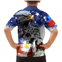 Philippines and American Together Family Matching Mermaid Dress and Hawaiian Shirt Filipino Lapulapu and Bald Eagle - Wonder Print Shop