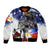 Philippines and American Together Sleeve Zip Bomber Jacket Filipino Lapulapu and Bald Eagle - Wonder Print Shop