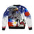 Philippines and American Together Sleeve Zip Bomber Jacket Filipino Lapulapu and Bald Eagle - Wonder Print Shop