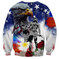Philippines and American Together Sweatshirt Filipino Lapulapu and Bald Eagle - Wonder Print Shop