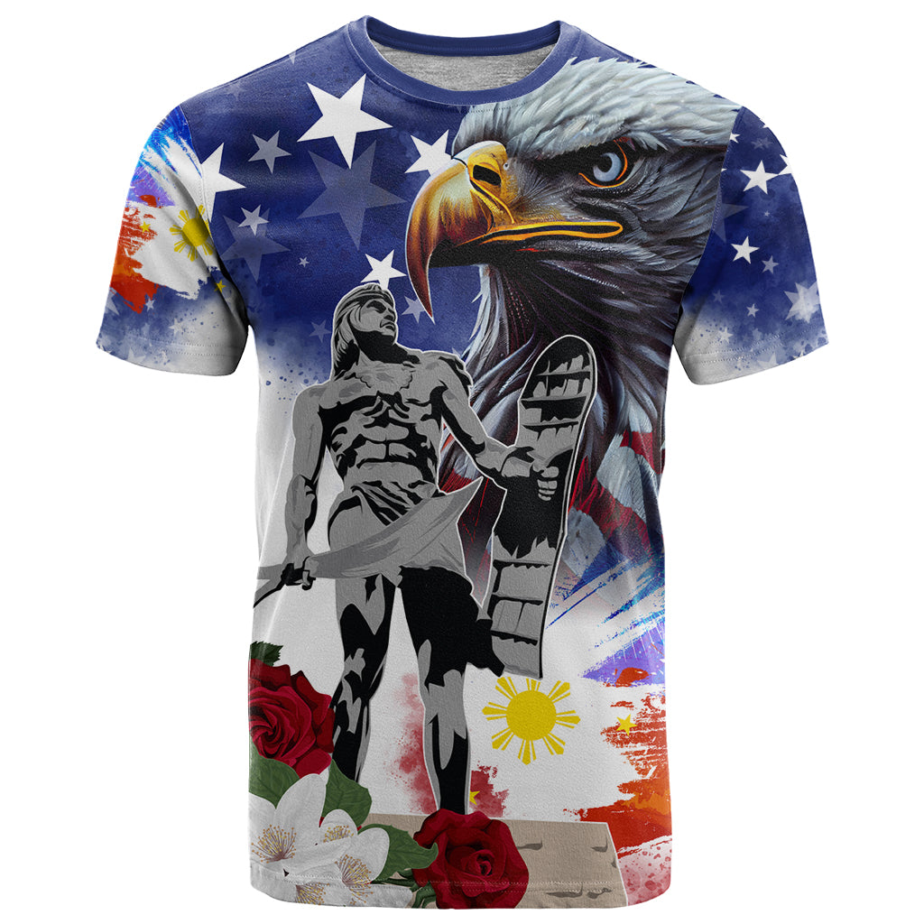Philippines and American Together T Shirt Filipino Lapulapu and Bald Eagle - Wonder Print Shop