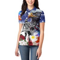 Philippines and American Together Women Polo Shirt Filipino Lapulapu and Bald Eagle - Wonder Print Shop