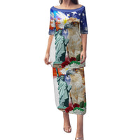 Philippines and American Together Family Matching Puletasi and Hawaiian Shirt Filipino Eagle and Statue of Liberty - Wonder Print Shop