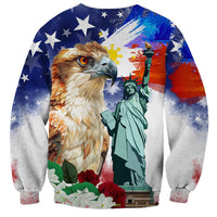 Philippines and American Together Sweatshirt Filipino Eagle and Statue of Liberty - Wonder Print Shop