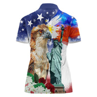 Philippines and American Together Women Polo Shirt Filipino Eagle and Statue of Liberty - Wonder Print Shop