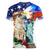 Philippines and American Together Women V-Neck T-Shirt Filipino Eagle and Statue of Liberty - Wonder Print Shop