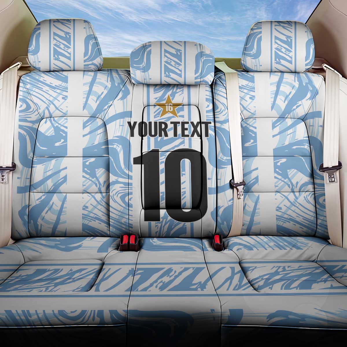 Custom Argentina Champion Football 2024 Back Car Seat Cover La Albiceleste Campeon de America - Wonder Print Shop