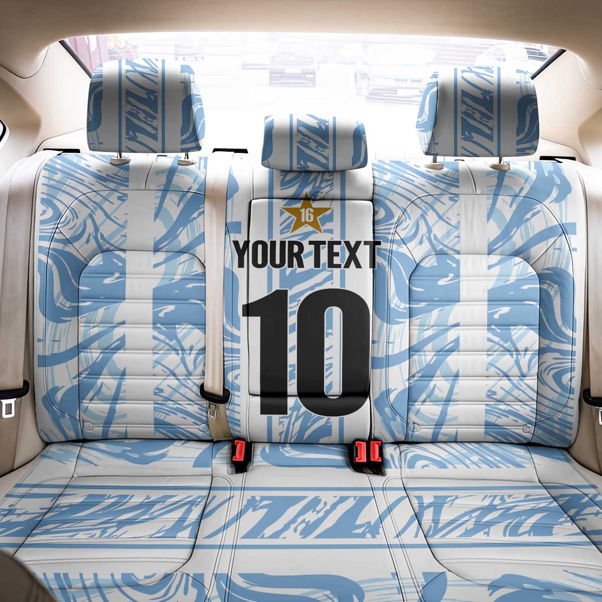 Custom Argentina Champion Football 2024 Back Car Seat Cover La Albiceleste Campeon de America - Wonder Print Shop