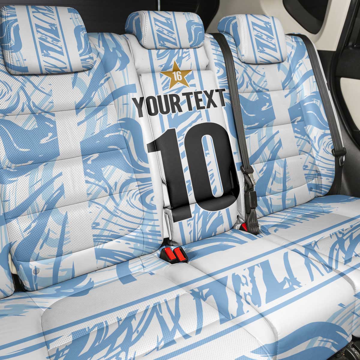 Custom Argentina Champion Football 2024 Back Car Seat Cover La Albiceleste Campeon de America - Wonder Print Shop