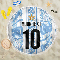Custom Argentina Champion Football 2024 Beach Blanket La Albiceleste Campeon de America - Wonder Print Shop