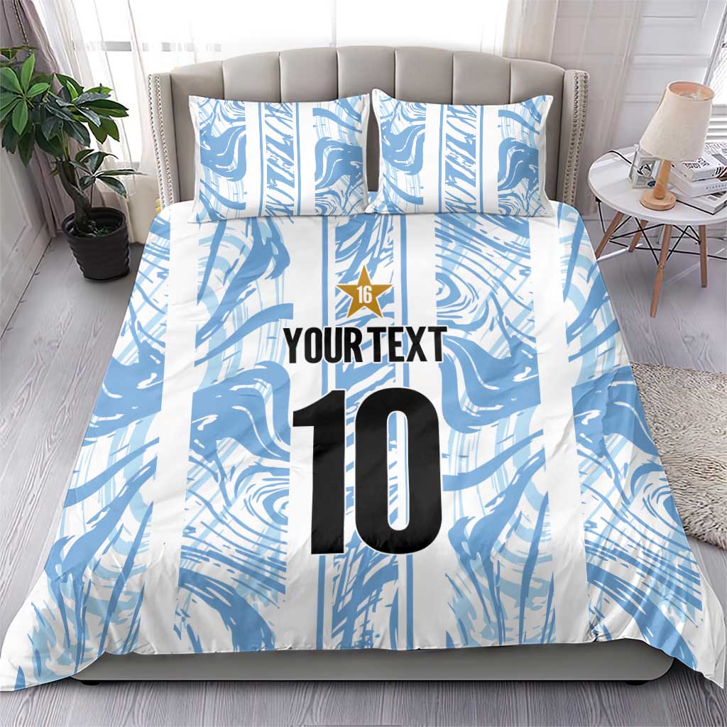 Custom Argentina Champion Football 2024 Bedding Set La Albiceleste Campeon de America - Wonder Print Shop