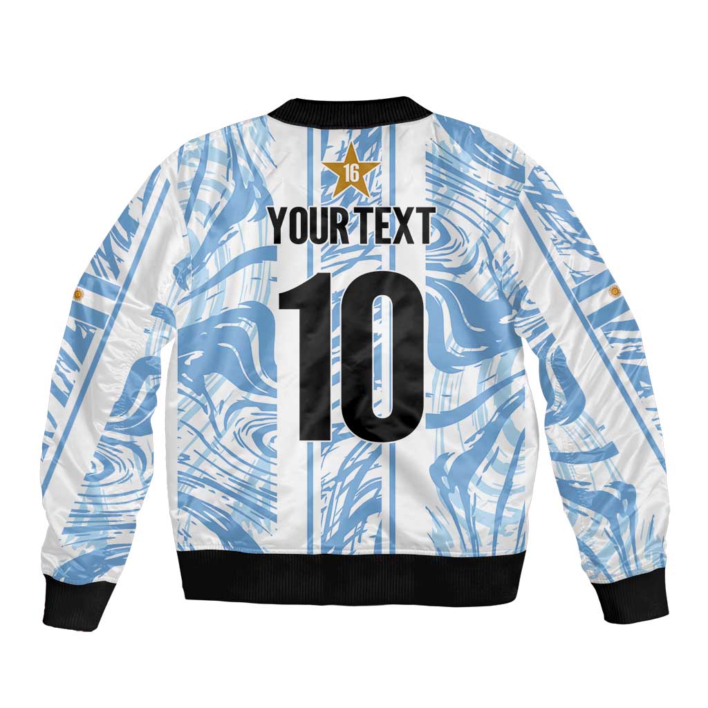Custom Argentina Champion Football 2024 Bomber Jacket La Albiceleste Campeon de America - Wonder Print Shop