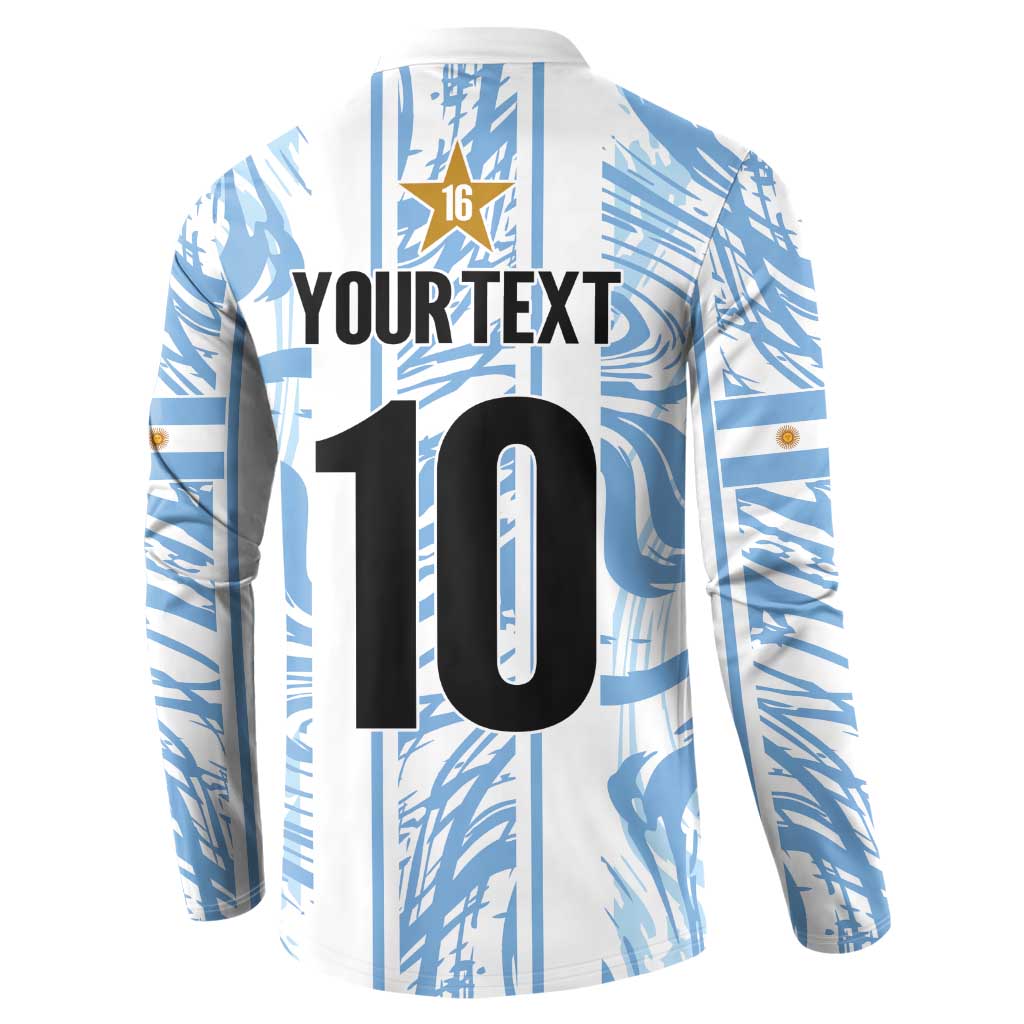 Custom Argentina Champion Football 2024 Button Sweatshirt La Albiceleste Campeon de America - Wonder Print Shop