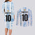Custom Argentina Champion Football 2024 Couples Matching Long Sleeve Bodycon Dress and Long Sleeve Button Shirt La Albiceleste Campeon de America - Wonder Print Shop