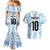 Custom Argentina Champion Football 2024 Couples Matching Mermaid Dress and Hawaiian Shirt La Albiceleste Campeon de America - Wonder Print Shop