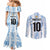 Custom Argentina Champion Football 2024 Couples Matching Mermaid Dress and Long Sleeve Button Shirt La Albiceleste Campeon de America