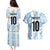 Custom Argentina Champion Football 2024 Couples Matching Puletasi and Hawaiian Shirt La Albiceleste Campeon de America - Wonder Print Shop