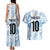 Custom Argentina Champion Football 2024 Couples Matching Tank Maxi Dress and Hawaiian Shirt La Albiceleste Campeon de America - Wonder Print Shop