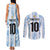 Custom Argentina Champion Football 2024 Couples Matching Tank Maxi Dress and Long Sleeve Button Shirt La Albiceleste Campeon de America - Wonder Print Shop