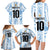 Custom Argentina Champion Football 2024 Family Matching Long Sleeve Bodycon Dress and Hawaiian Shirt La Albiceleste Campeon de America - Wonder Print Shop