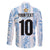 Custom Argentina Champion Football 2024 Family Matching Long Sleeve Bodycon Dress and Hawaiian Shirt La Albiceleste Campeon de America - Wonder Print Shop