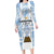 Custom Argentina Champion Football 2024 Family Matching Long Sleeve Bodycon Dress and Hawaiian Shirt La Albiceleste Campeon de America - Wonder Print Shop