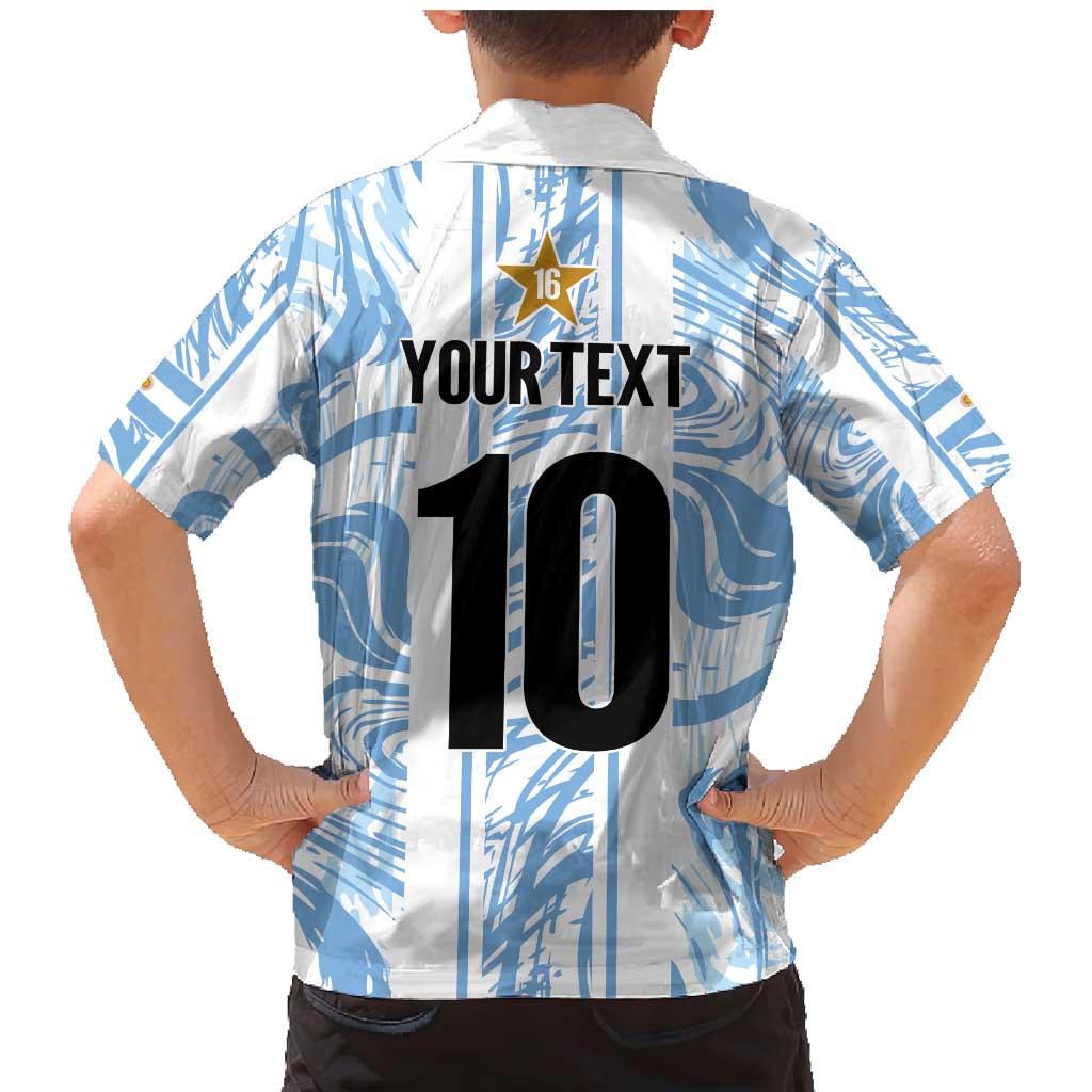 Custom Argentina Champion Football 2024 Family Matching Mermaid Dress and Hawaiian Shirt La Albiceleste Campeon de America - Wonder Print Shop