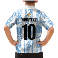 Custom Argentina Champion Football 2024 Family Matching Mermaid Dress and Hawaiian Shirt La Albiceleste Campeon de America - Wonder Print Shop