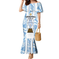 Custom Argentina Champion Football 2024 Family Matching Mermaid Dress and Hawaiian Shirt La Albiceleste Campeon de America - Wonder Print Shop