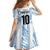 Custom Argentina Champion Football 2024 Family Matching Off The Shoulder Long Sleeve Dress and Hawaiian Shirt La Albiceleste Campeon de America - Wonder Print Shop