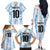 Custom Argentina Champion Football 2024 Family Matching Off The Shoulder Long Sleeve Dress and Hawaiian Shirt La Albiceleste Campeon de America - Wonder Print Shop