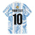 Custom Argentina Champion Football 2024 Family Matching Off The Shoulder Long Sleeve Dress and Hawaiian Shirt La Albiceleste Campeon de America - Wonder Print Shop