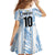 Custom Argentina Champion Football 2024 Family Matching Off Shoulder Short Dress and Hawaiian Shirt La Albiceleste Campeon de America - Wonder Print Shop