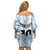 Custom Argentina Champion Football 2024 Family Matching Off Shoulder Short Dress and Hawaiian Shirt La Albiceleste Campeon de America - Wonder Print Shop