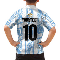 Custom Argentina Champion Football 2024 Family Matching Puletasi and Hawaiian Shirt La Albiceleste Campeon de America - Wonder Print Shop